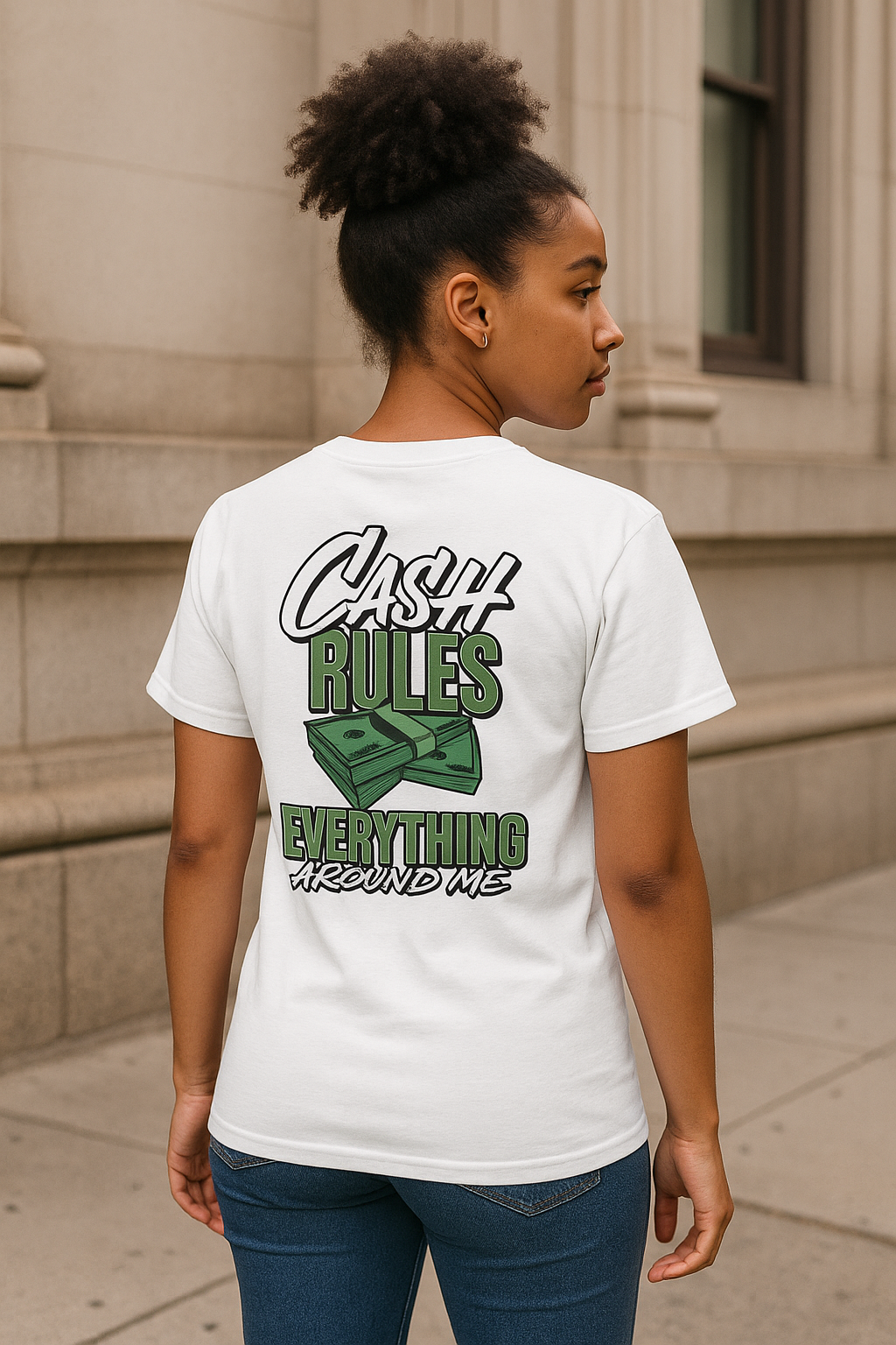 Unisex Crewneck T-shirt | ” CASH RULES "